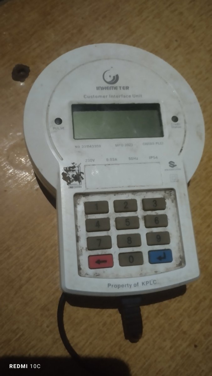 AgroponicsE's tweet photo. "My prepaid meter number 3723204924 has no units left. The INHEMETER Customer Interface Unit powers on, but every time I enter a valid token it displays Err01 (Connection Failed). The CIU is not communicating with the meter. https://t.co/b0BawDGqgI