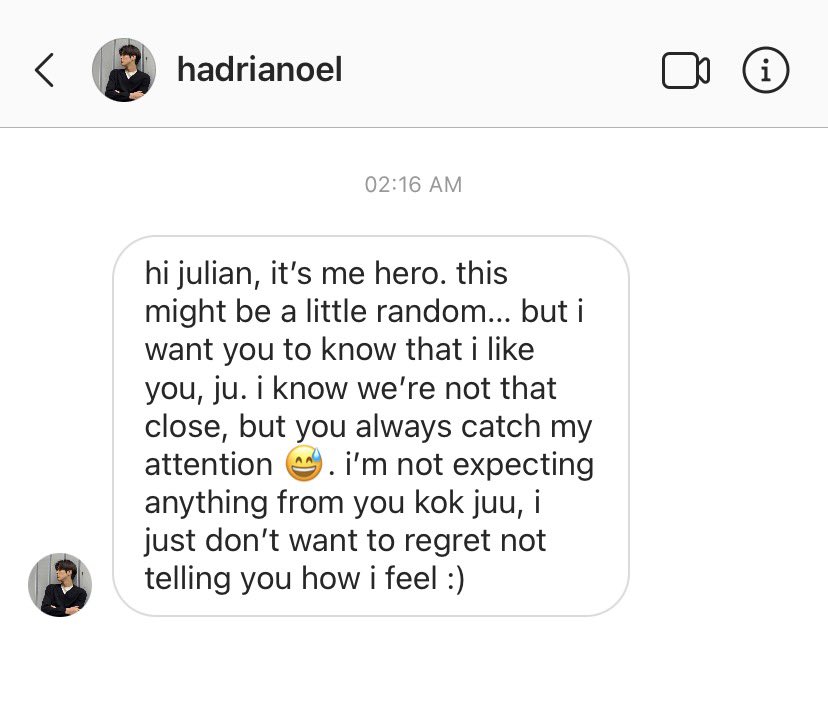 summereceipt's tweet photo. #keonhoon prompt au

Julian (jh) yang udah lama naksir Hero (kh) memutuskan untuk confess pake akun fake dan berujung di tolak… eh selang beberapa tahun tiba tiba ada yang confess https://t.co/NXcpMtNZ2E