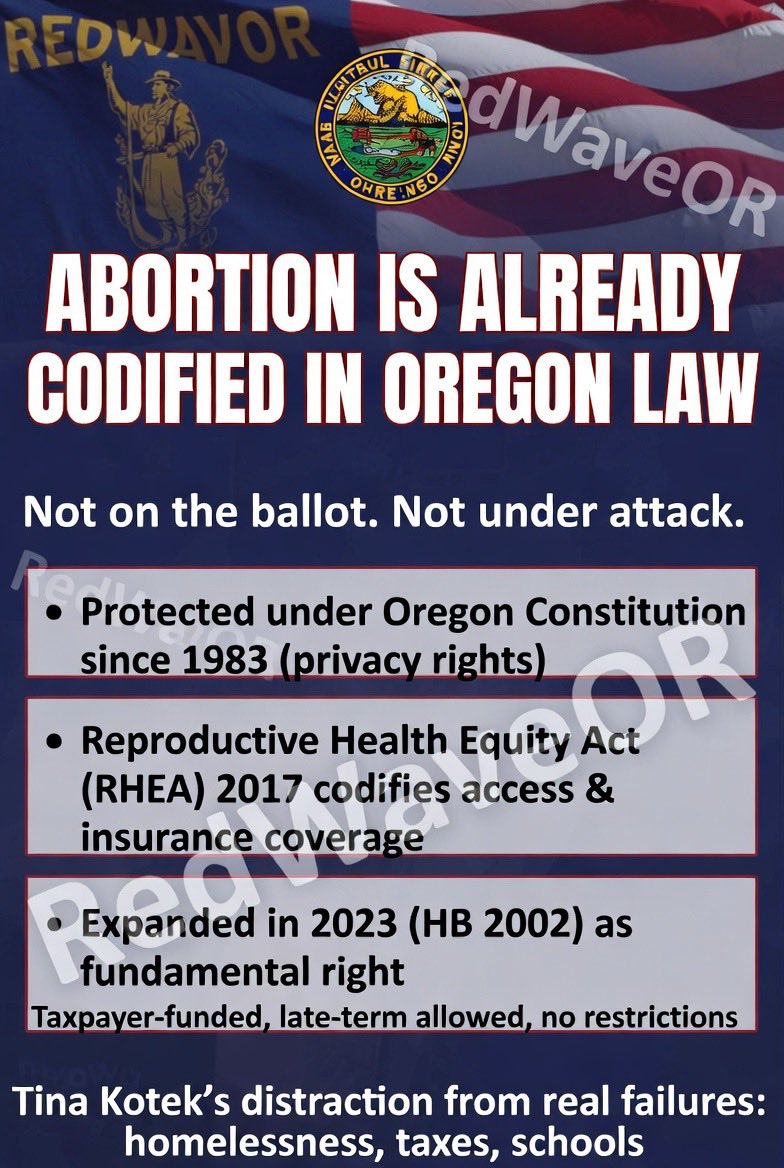 RedWaveOR's tweet photo. @TinaKotek Tina, this is already codified. You’re not being very honest in your post. https://t.co/itUCSnOCDC