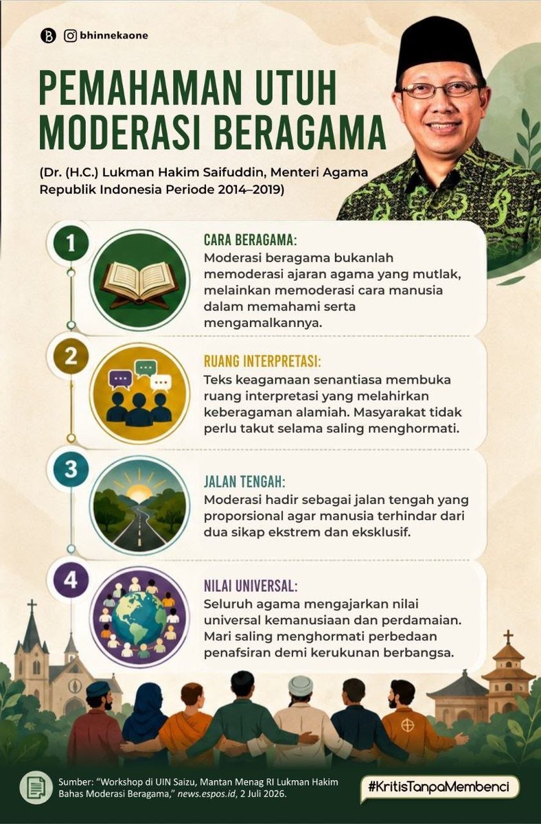 KawanuaModerat's tweet photo. Moderasi Beragama.

#kritistanpamembenci
#tolakradikalisme
#kawanuatoleransi https://t.co/zisEyZcW0i