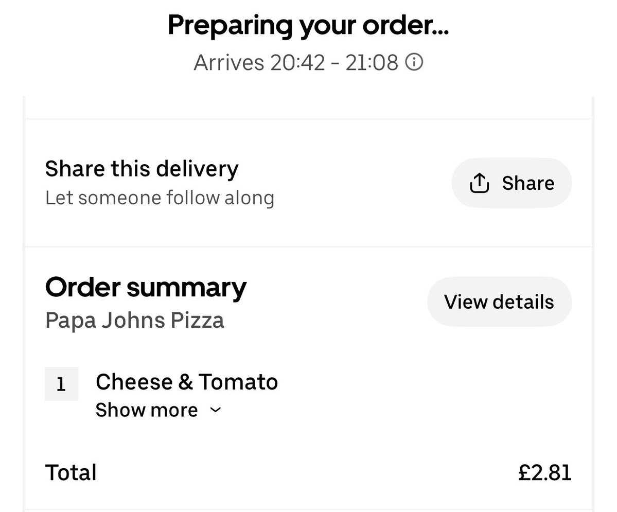 Jackframesit's tweet photo. @catchagem_ Stacked with a £10 off voucher
£2.81 for a pizza delivered https://t.co/hDUGdo6m9h