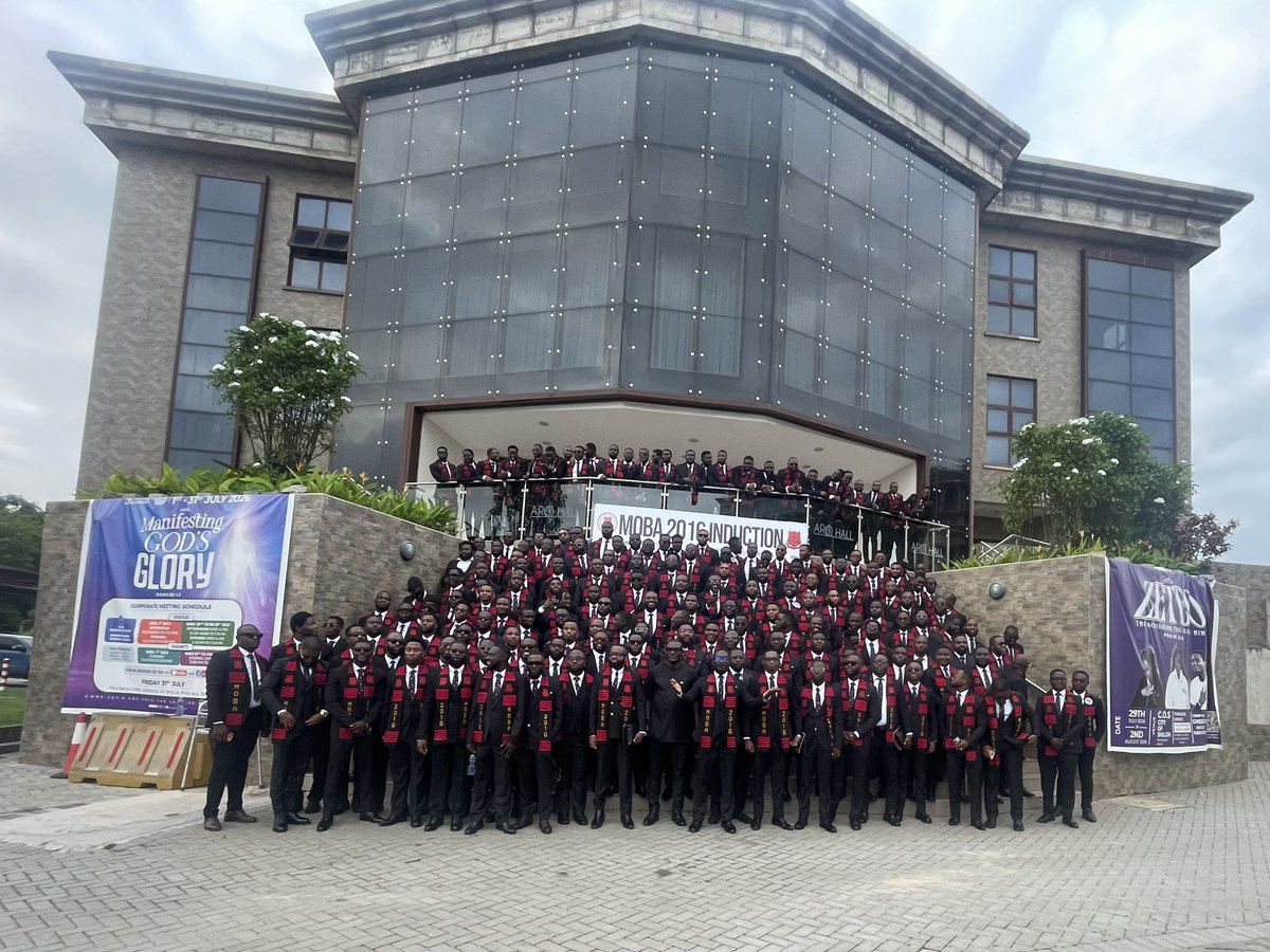 mobafraternity's tweet photo. Ten Years Later: A Decade of Growth, A Lifetime of Brotherhood. MOBA 2016 is Home.🔴⚫️
On 4th July 2026, the MOBA Class of 2016 officially joined the fraternity, taking the Oath of Brotherhood before over 200 alumni during a memorable induction ceremony at the Accra Ridge Church. https://t.co/C4GgPbyYWq