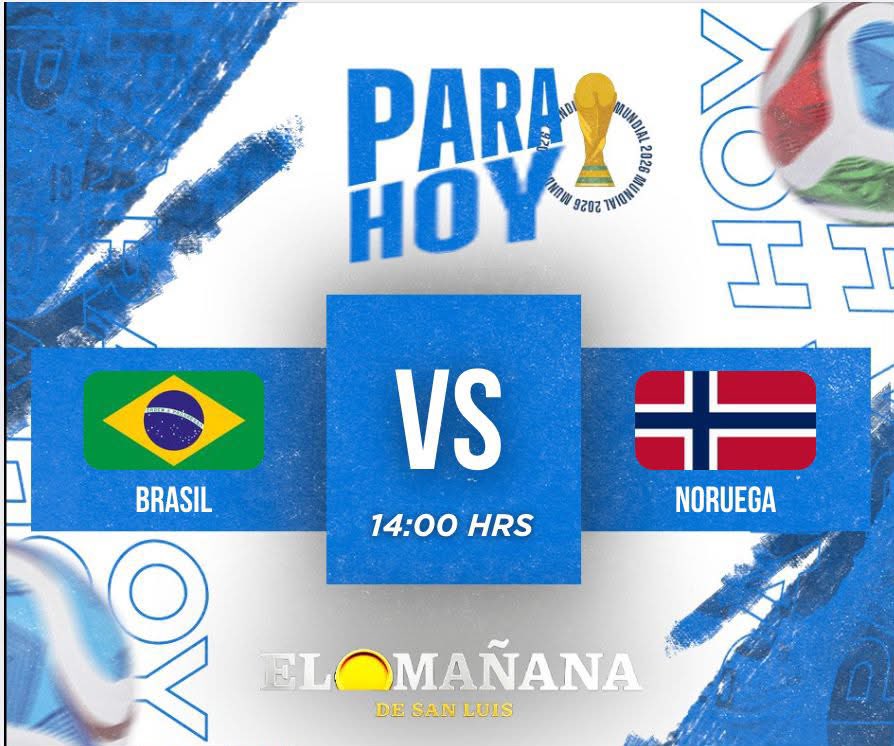 ElMananaSlp's tweet photo. #MUNDIAL2026 | ¡PARTIDAZO EN LOS OCTAVOS DE FINAL! 🇧🇷⚽🇳🇴 Brasil y Noruega se juegan el todo por el todo en un duelo de matar o morir rumbo a la siguiente ronda. ¡Nadie va a regalar un solo centímetro! https://t.co/4RgcynUx5y