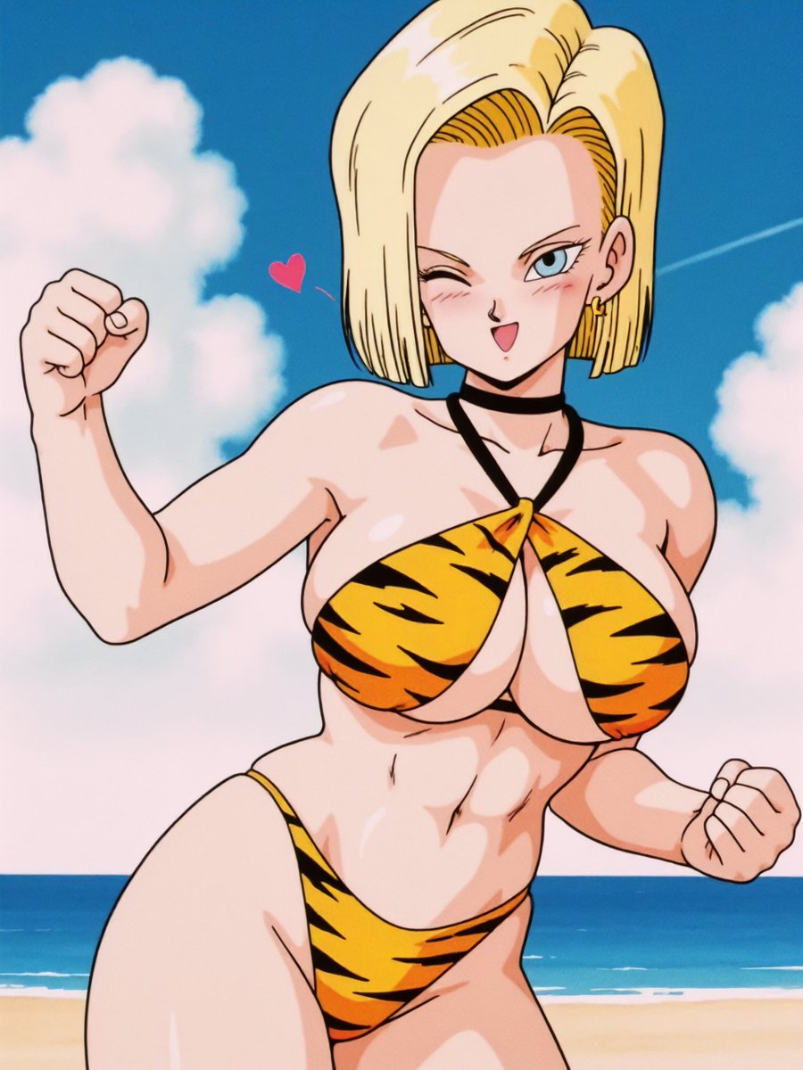 mongerretro's tweet photo. Android 18 (Dragon Ball Z) at the Beach https://t.co/TPTirwMGqF