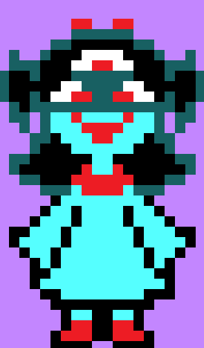 PuffballPlayz's tweet photo. Hello #deltarune 
1 eye Aqua or 3 eyes Aqua? https://t.co/I5ax1PADiv