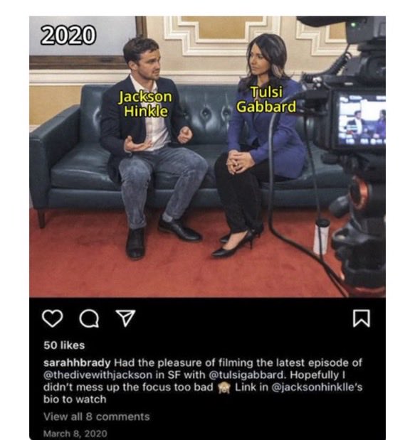 LauraLoomer's tweet photo. American citizen Jackson Hinkle is openly colluding with the Islamic regime in Iran at Khamenei’s funeral where attendees are chanting “Death to America” and “Death To Trump. Now, official Iranian government accounts are promoting Jackson Hinkle. 

It’s important to remember that Jackson Hinkle is @TulsiGabbard’s surfing buddy.

Maybe that’s why Jackson isn’t facing charges for colluding with Islamic terrorists and America’s adversaries. 

Jackson Hinkle should be arrested and his passport should be revoked. @StateDept