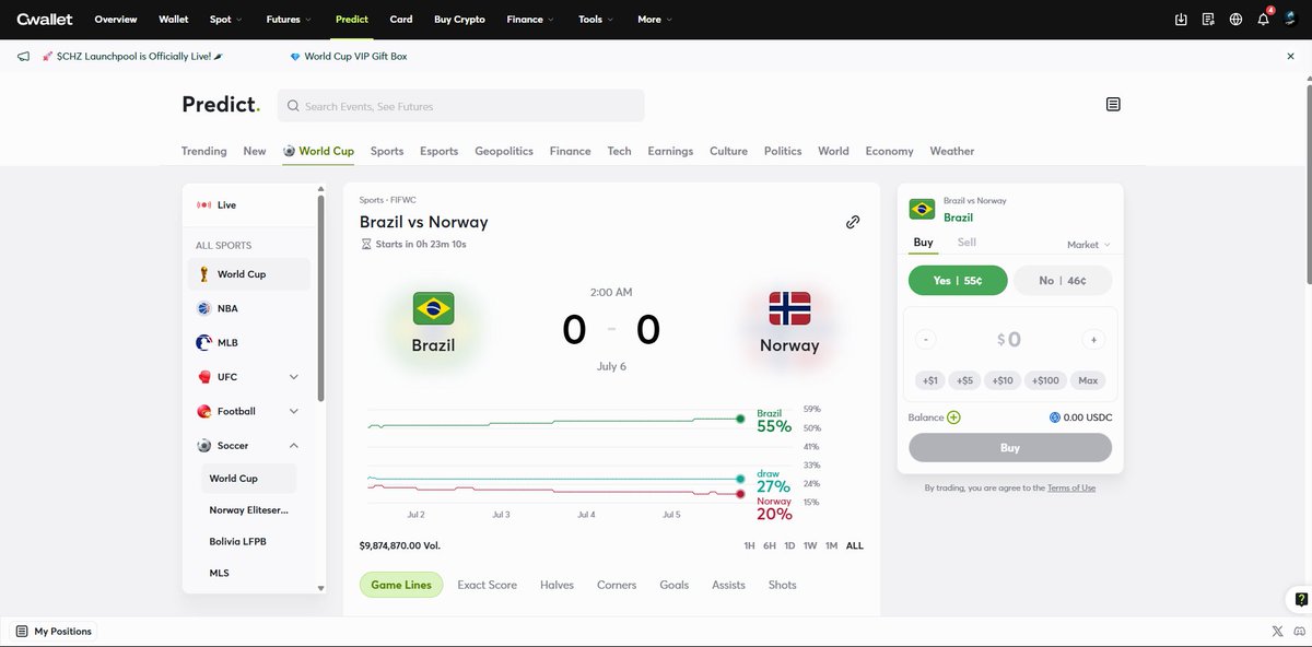 THEXXAONLY1's tweet photo. 🌏FIFA World Cup 2026⚽️

Brazil🇧🇷 Vs Norway🇳🇴
Only 20 Minit Left🩷
Predict On Cwallet😍

Try Here: https://t.co/b1TjexXq09 https://t.co/8dA7R2QGkM