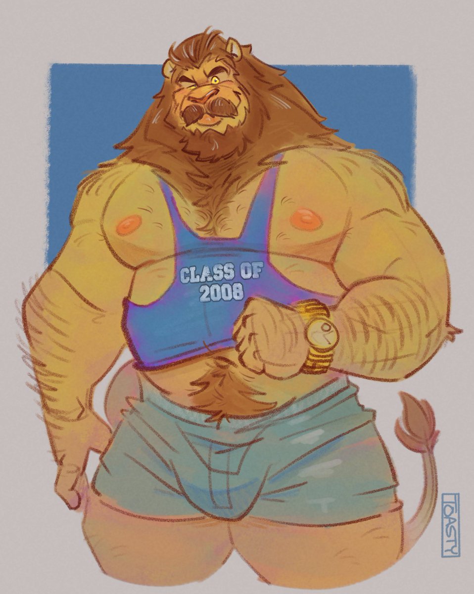 ToastyFuzzBuns's tweet photo. Another new gym member  💪🦁

The old college shirt doesn't quite fit the same https://t.co/ewVY30kt8s