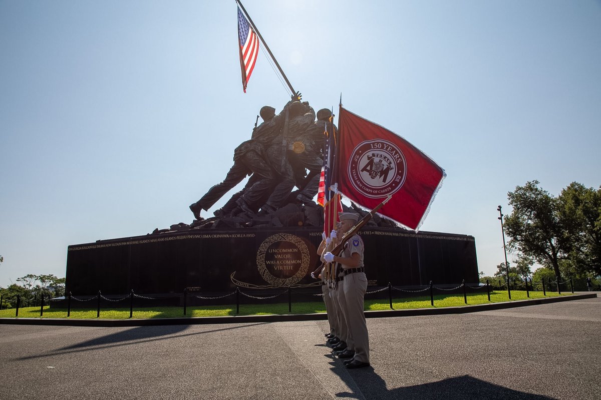 Glenn_Hegar's tweet photo. I am proud of the @AggieCorps for traveling this weekend to represent @TAMU in our nation’s capital. The Fish Drill Team, Ross Volunteer Company and Corps Color Guard were in Washington, D.C., to help celebrate America’s 250th birthday with the honor, discipline and tradition that make the Corps so special. They represented Texas, Texas A&M and our nation with distinction. Gig ’em!