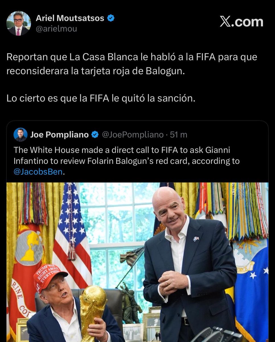 SoySimpsonito's tweet photo. La FIFA: “¡Espéreme, señor Trump!” https://t.co/e2bTpEqrv5