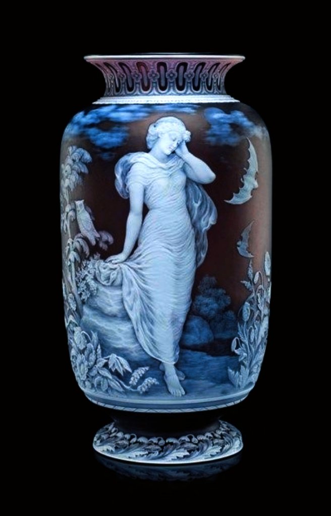 HeritageMatterz's tweet photo. Webb &amp; Sons Cameo Glass Allegorical Vase, circa 1900. https://t.co/1BpesfKP1A