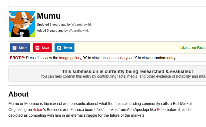 junm51991's tweet photo. Mumu is the mascot of the bull market.

Originating on 4chan's /biz/ in 2018 it was introduced to the board as a bull market representative.

we are feeling bullish, this is the perfect time to send it 
https://t.co/9xFabNJnyy https://t.co/GT8FR3T9AM