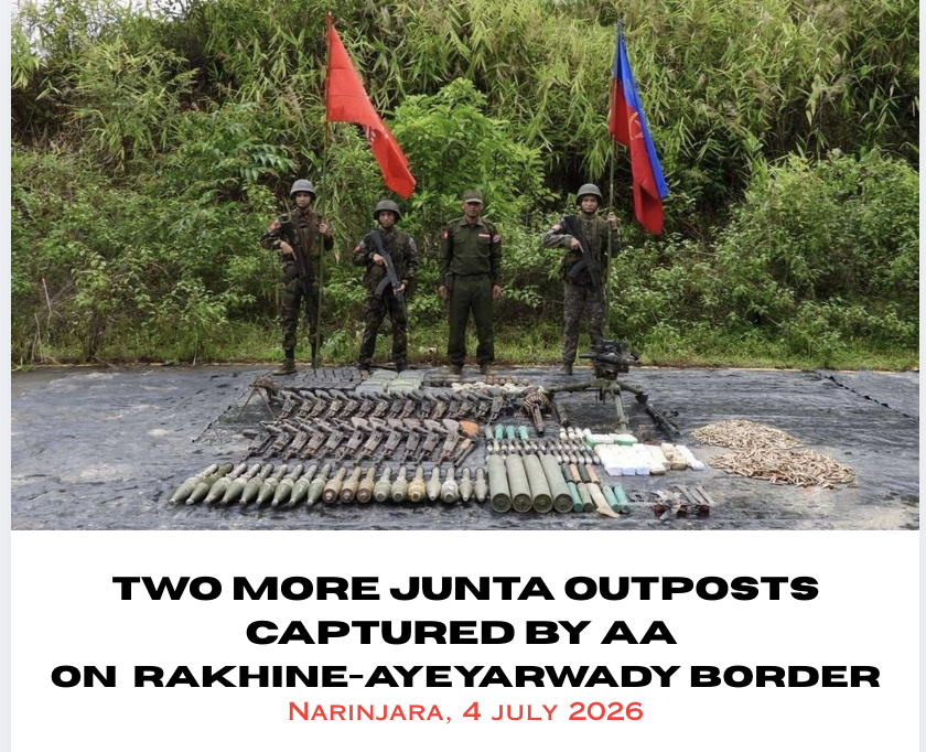 NarinjaraN's tweet photo. Two More Junta Outposts Captured by AA on     Rakhine-Ayeyarwady Border
https://t.co/ZXjlAtPvIV https://t.co/bai58mDfNN