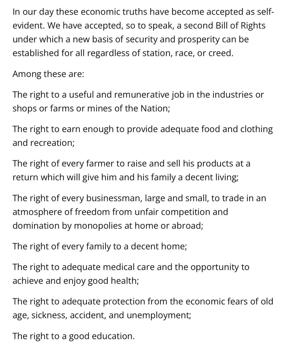 jillianleedy's tweet photo. “True individual freedom cannot exist without economic security and independence. People who are hungry and out of a job are the stuff of which dictatorships are made.” - FDR

#4thJuly https://t.co/vQk8wdnLWB