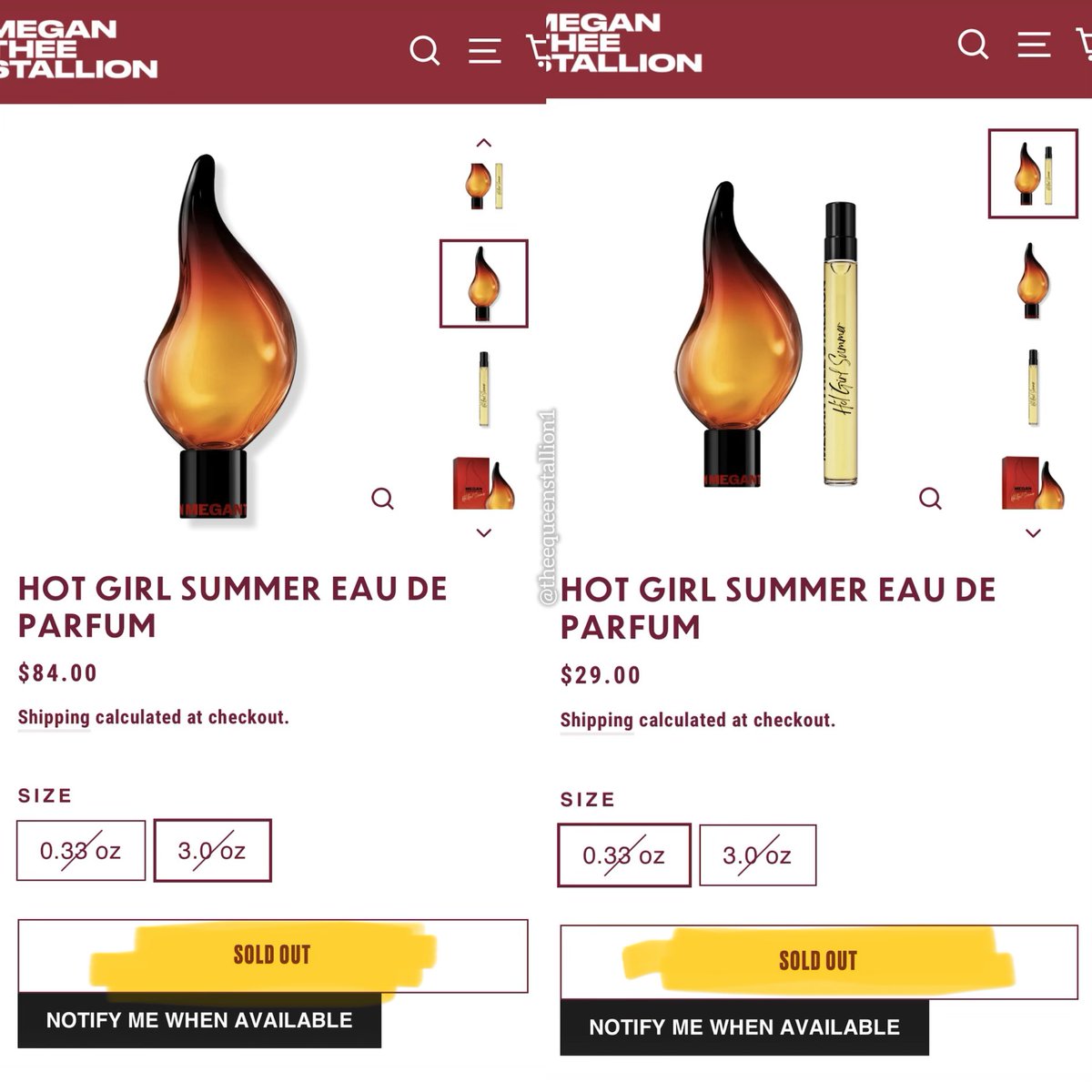 queen_stallion1's tweet photo. Both sizes of Megan Thee Stallion’s perfume have already SOLD OUT on her website…keep running it up Hotties😭🔥 https://t.co/WqFi7osooa