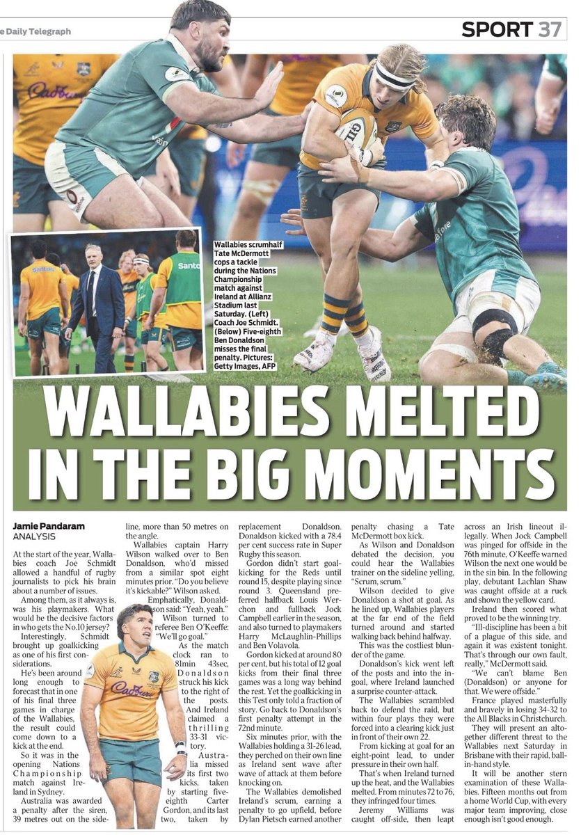 OBBY001's tweet photo. The Wallabies turned up the heat against Ireland but melted in the big moments. https://t.co/GXsavJ4CMI