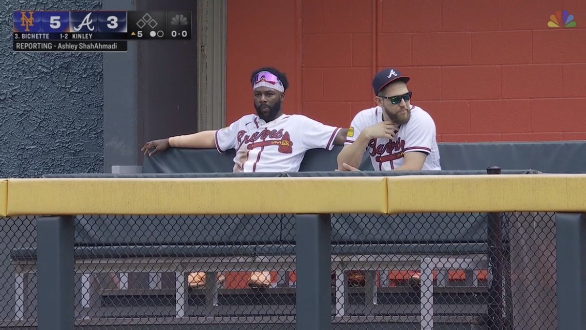 SlangsOnSports's tweet photo. Michael Harris II chilling in the bullpen while a new pitcher gets all the time he needs to warm up

Baseball is the best!! (Hoping Martin Perez is ok!) https://t.co/9wntGlXYp6