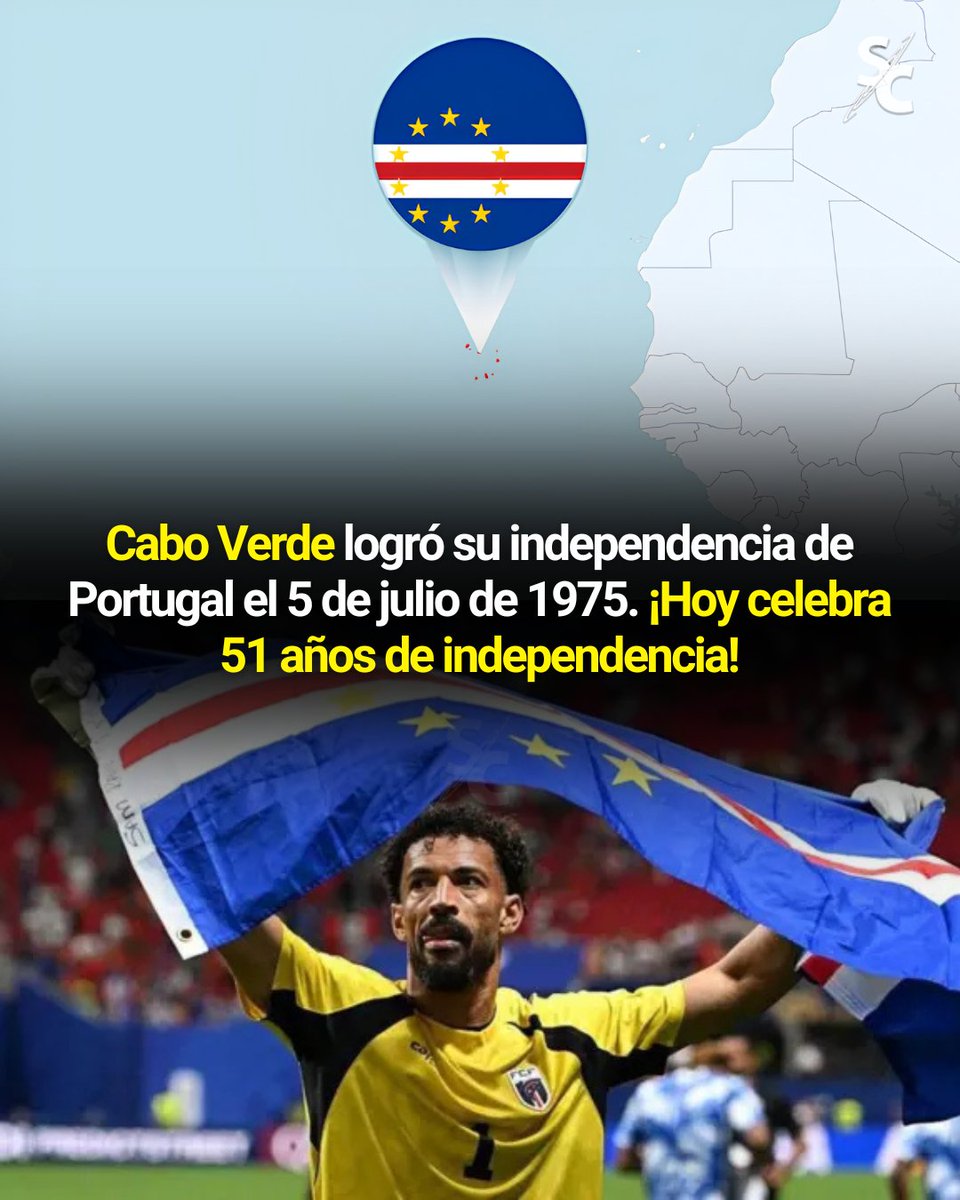 InformaCosmos's tweet photo. 🇨🇻 Cabo Verde logró su independencia de Portugal el 5 de julio de 1975 tras la Revolución de los Claveles, poniendo fin a más de cinco siglos de dominio colonial y dando origen a la República de Cabo Verde.

Hoy el país celebra 51 años de independencia con desfiles, actividades culturales y actos cívicos en todo el archipiélago, una fecha que representa el orgullo y la identidad nacional de los caboverdianos.

Hasta antes de su histórica participación en el Mundial 2026, Cabo Verde era un país poco conocido para el mundo. Hoy, además de celebrar su independencia, también es reconocido por haber llevado su nombre al escenario futbolístico internacional.

¡Feliz Día de la Independencia, Cabo Verde! 🇨🇻