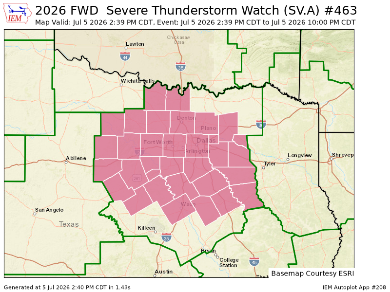 iembot_fwd's tweet photo. FWD issues Severe Thunderstorm Watch till Jul 5, 10:00 PM CDT https://t.co/tVHQzl0BFL https://t.co/rI8LtvG6SU