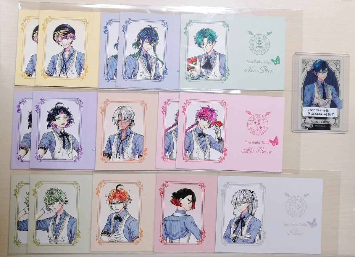 sanaaa_ng56_7's tweet photo. 《交換》悪魔執事と黒い猫 あくねこ アニメイトフェア 特典 リザーブスタンド風カード

〈譲〉ロノ バスティン ナック ラムリ ミヤジ ラト ハナマル テディ ユーハン シロ

〈求〉ハウレス ≫ 友人分にてアモン1フェネス1

☁️郵送交換
☁️纏めての方優先
☁️一旦ハウレス含むお取引のみ
↓ https://t.co/YzPwLaWDij