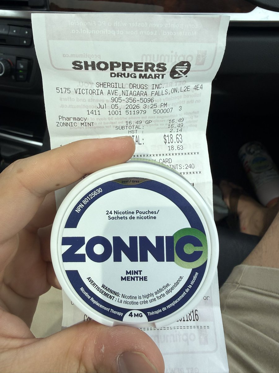 buckheadmichael's tweet photo. So apparently in Canada you can only buy nicotine pouches at pharmacies. And they’re $14. And they only go up to 4mg #NoFreedom #RedScare https://t.co/LyAZUjmkeR