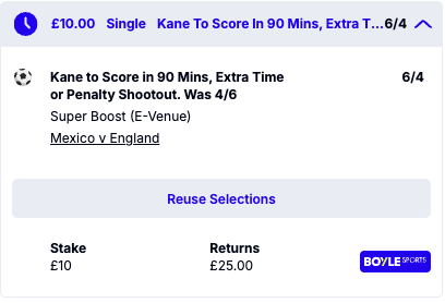 SmartAccaTips's tweet photo. As far as SUPER BOOSTS go, this is one of the best I've seen in terms of actual value for money. 

4/6 into 6/4 for Harry Kane to score in the match, extra time OR the penalty shootout. 

Another reason if you don't already, to get a BOYLE Sports account: https://t.co/a6OR7K9p9z

Ad 18+ GambleAware Always Gamble Responsibly Registration Required