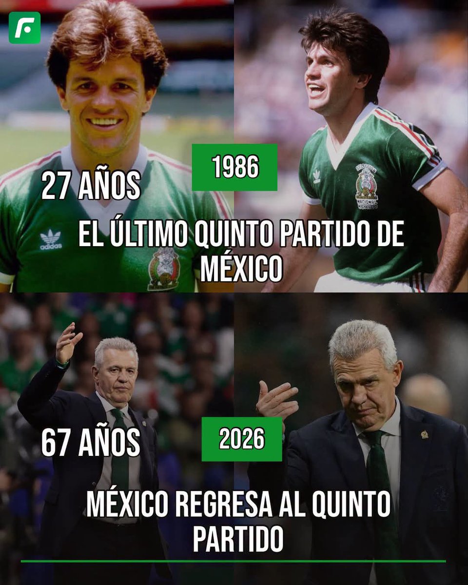 ducky_rad's tweet photo. En 1986, Javier Aguirre jugaba el último quinto partido de México en el azteca en un Mundial🇲🇽,40 años después en 2026 como director técnico⚽️ "A veces el destino no repite historias,las completa"✨️
InfoElfutbolero
#JavierAguirre,#SeleccionMexicana,#Mundial2026, #México,#YSiSí https://t.co/oCLVHzs0l7