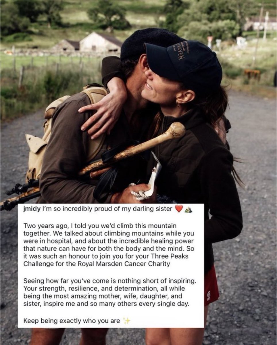 RegalWatcher's tweet photo. If you’ve ever followed James Middleton, you’ll know he’s been very outspoken about some of his battles with depression, &amp; credits his sister, Catherine, for getting him to therapy. It’s fitting that he took this journey with her. Catherine has such a tight loving family unit. ❤️ https://t.co/vB94Z3Tegs