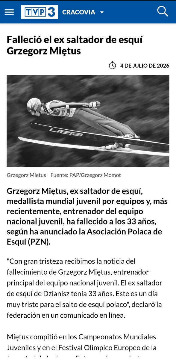 MargaritaN54442's tweet photo. Vacunas siguen matando . Sabemos que todos deportistas federados fueron obligados a vacunarse para poder seguir ejerciendo durante plandemia...
Lo curioso son 33 años ,justo. https://t.co/adktGFq4Gw