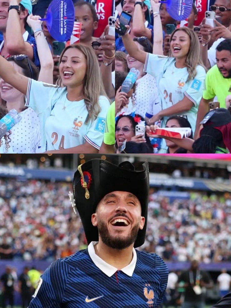 mathilda_kouame's tweet photo. 📸 La petite amie de Rayan Cherki était présente dans les tribunes pour soutenir les Bleus lors du match face au Paraguay. 🇫🇷❤️ https://t.co/PU4hzTCm8A