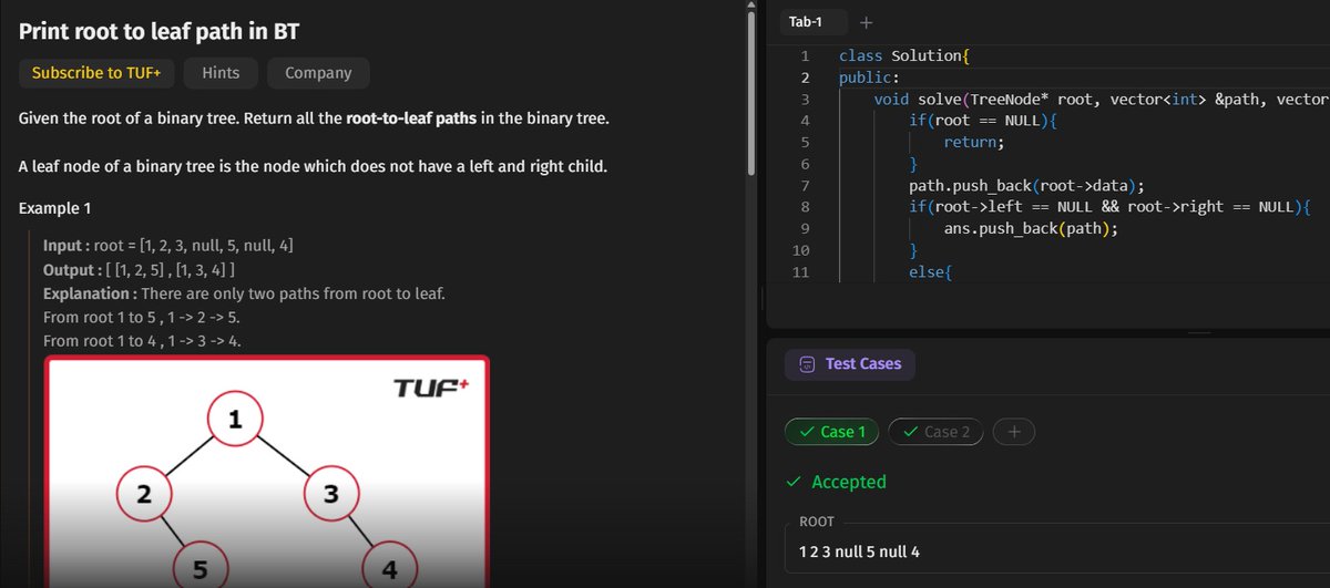 lil_meee15's tweet photo. 📅 Day 35 - #SDESheetChallenge

✅ Solved today's potd: number of paths with max score, and ✅ revised 4 binary tree problems🌱

@striver_79  

@takeUforward_ https://t.co/nY6qy8mJvi