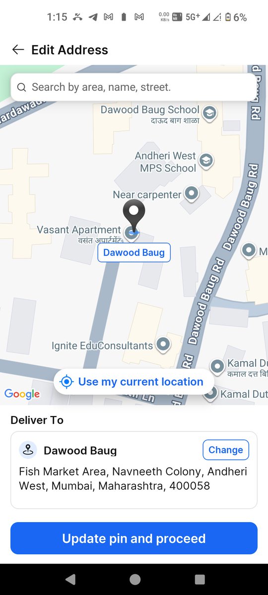 bhaveshkhanted's tweet photo. @flipkartsupport @Flipkartminutes  heuy flipkart minutes, pls update my location, near by building you deliver, but not in my building. Crystal harmony, s.n Patil road, off j p road Andheri West https://t.co/Y4y7TOf0xA
