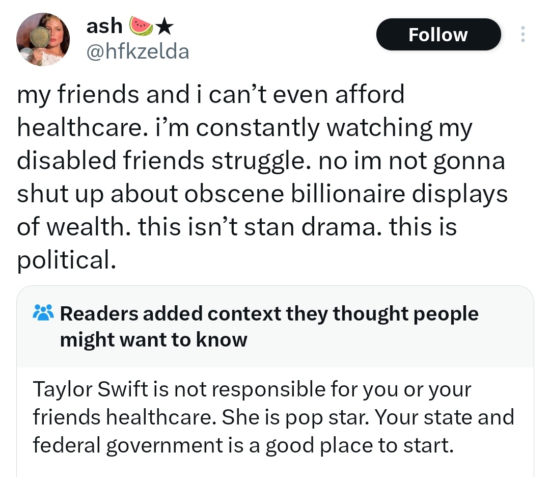 SaneVirtually's tweet photo. Oh the community note on this one. Swifties are really something https://t.co/fbbJsnmBSA