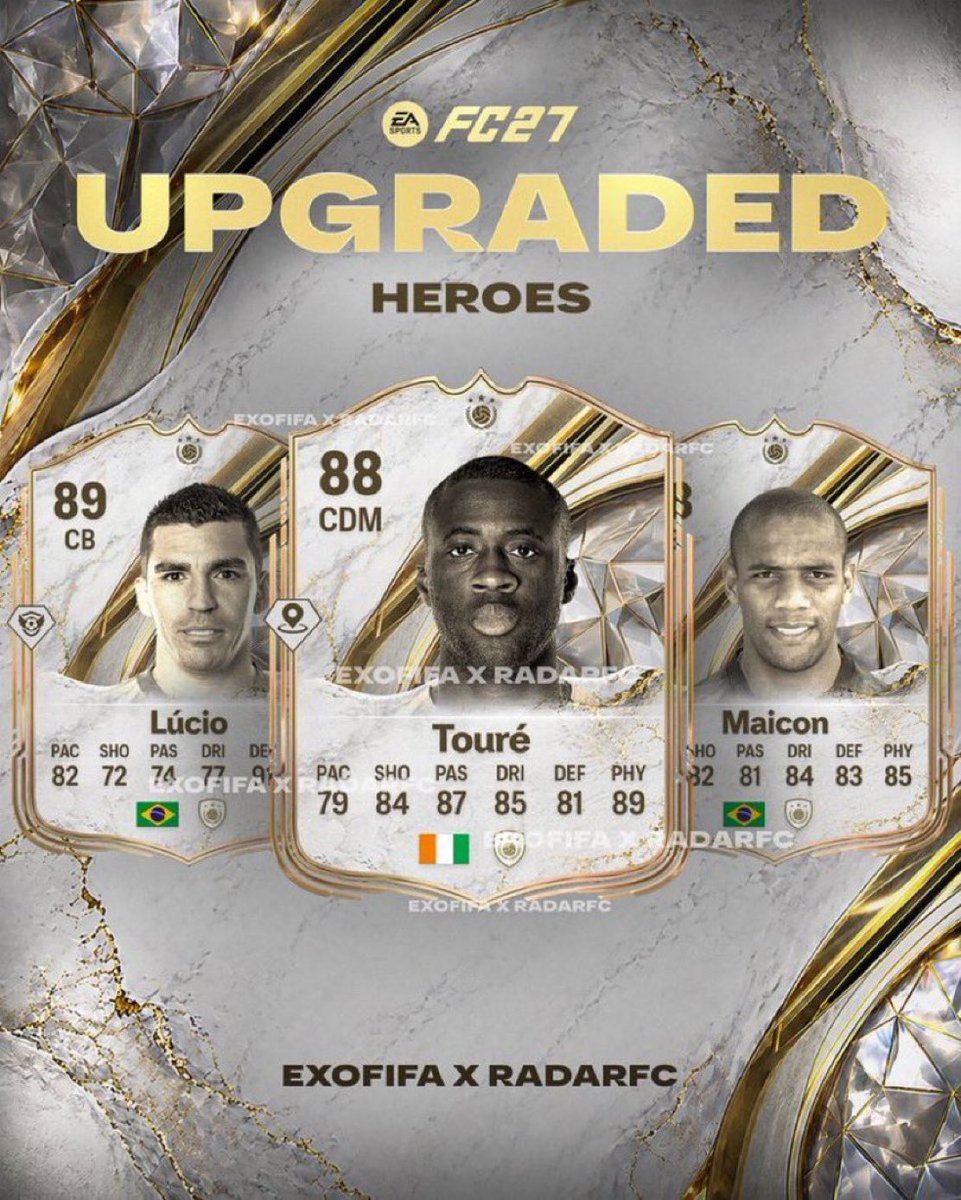 heshamfut's tweet photo. 🚨🚨 بعض كروت الهيرو احتمال كبير يقلبون آيكونز في FC27 🤯🔥

▪️ يايا توريه 🇨🇮 (الصدق هذا أكثر واحد يستاهل يكون آيكون من البداية)
▪️ مايكون 🇧🇷
▪️ لوسيو 🇧🇷

مين فيهم تحسونه يستاهل يكون آيكون صدق أو إن حدهم هيرو بس 🤔👇🏻 https://t.co/Vq3cNd9UNa