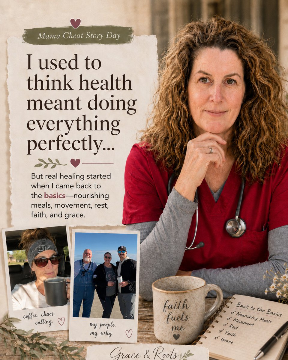 sjcheatwood's tweet photo. I used to think health meant doing everything perfectly.

Perfect meals.
Perfect workouts.
Perfect routines.

Real life taught me otherwise.

Health is built by coming back to the basics:

protein
color
water
movement
rest
faith
grace

Not perfection.

Steady foundations. Grace. https://t.co/TtGBX1nm3S
