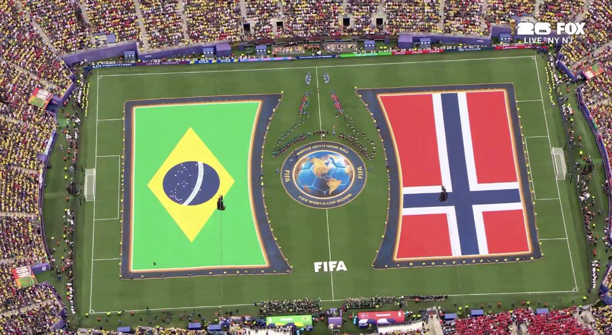PolymarketSport's tweet photo. 🚨THE STAGE IS SET FOR BRAZIL VS NORWAY! 🇧🇷🇳🇴 https://t.co/RjVvPegKur