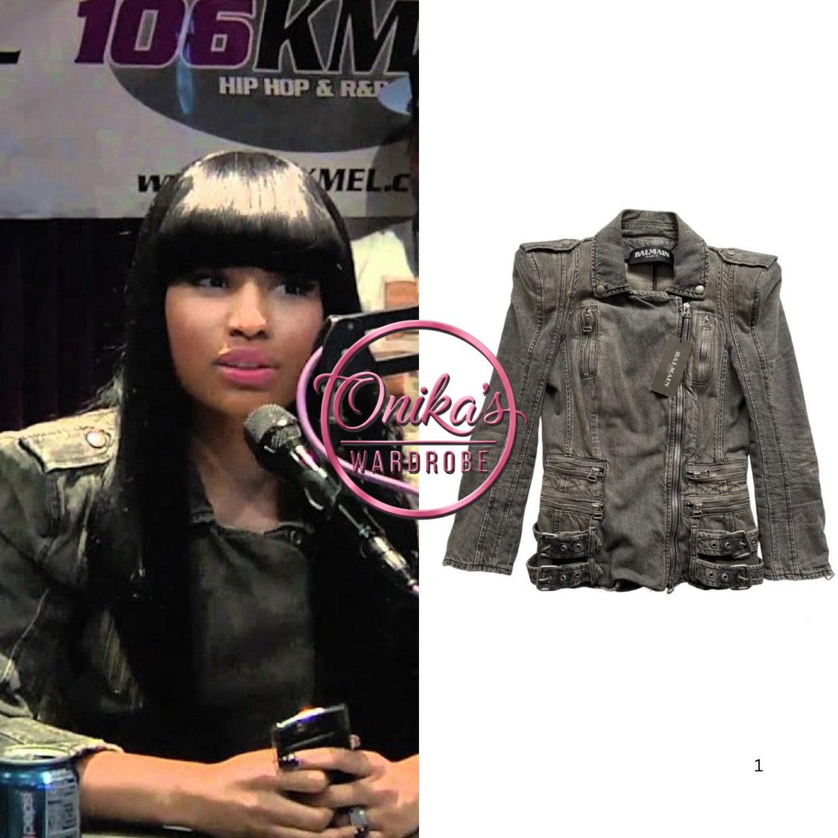 onikaswardrobe's tweet photo. 106KMEL Radio Interview (2010)

Nicki Minaj wearing a Balmain SS10 Padded Shoulders Denim Biker Jacket + KTZ Kokon To Zai Mesh Floral leggings
#nickiminaj #fashion #style #Balmain #KokonToZai #KTZ #PinkFriday https://t.co/rYF6TrFlwf