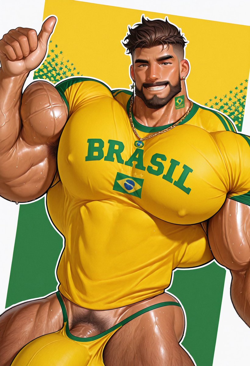 Detoxicc4h's tweet photo. #bara #anime #gay #muscle #ai #AIart #muscle #hunk #pinup #copa #copadomundo #brasil 
Bora Brasiiiiiiilllll!!!!!! https://t.co/SC2JgjomuC