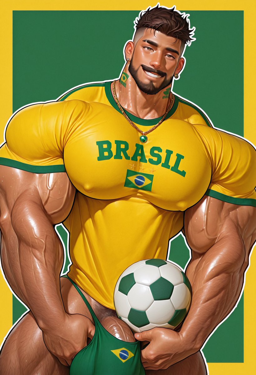 Detoxicc4h's tweet photo. #bara #anime #gay #muscle #ai #AIart #muscle #hunk #pinup #copa #copadomundo #brasil 
Bora Brasiiiiiiilllll!!!!!! https://t.co/SC2JgjomuC