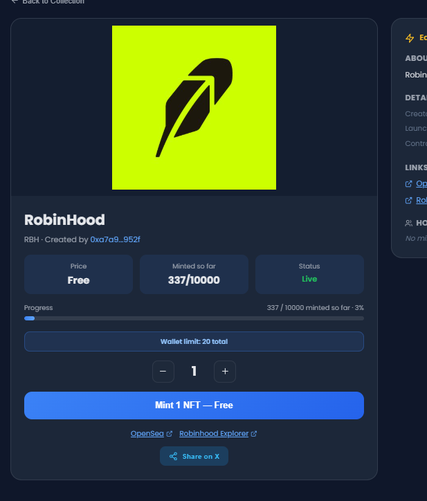 0xkopil's tweet photo. 🚨 BUNU ERKEN GÖRENLER AVANTAJ SAĞLAYABİLİR!

$Robinhood Mainnet'e geçti. Sen hâlâ bu ağda ilk işlemini yapmadın mı? İlk köprünü kurdun mu? İlk FREE NFT'ni mint ettin mi? Yoksa sadece uzaktan mı izliyorsun? 👀

Ben az önce işlemleri tamamladım. Yaklaşık 2 dakika sürdü.

Eğer henüz başlamadıysan birlikte ilerleyelim.👇

1️⃣ Robinhood ağına ETH aktar.

Herhangi bir EVM ağından saniyeler içinde köprü yapabilirsin.

🔗 https://t.co/WrWxdzjMtt

2️⃣ İlk FREE NFT'ni mint et.

Ben mint ettim, tamamen ücretsiz.

🔗 https://t.co/2iQrmUgU5T

#NFT

3️⃣ Günlük aktivitelerini de boş bırakma.

Bu iki uygulama üzerinden $BASE ekosistemindeki günlük işlemlerini tamamlayabilir, zincir üstü aktiviteni artırabilirsin.

Kimse bunun ileride kesin olarak ödüllendirileceğini söyleyemez. Ancak yeni açılan ekosistemlerde erken kullanıcı olmak, birçok kişinin önem verdiği bir stratejidir.

📌 Yer işaretlerine ekle. Bugün vaktin yoksa sonra dönüp uygula.

♻️ RT edersen daha fazla kişi erkenden haberdar olur.

Bu ağda ilk işlemini tamamladın mı? NFT'yi mint ettin mi? Köprüyü hangi ağdan yaptın? Yorumlarda konuşalım. 👇