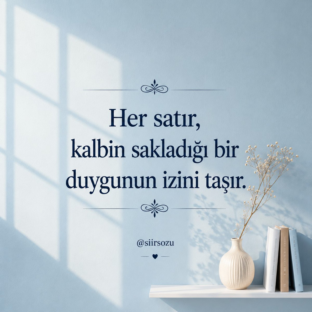 siirsozu's tweet photo. Bazı satırlar yalnızca okunmak için yazılmaz; insanın içinde yıllarca taşınacak duygulara sessizce eşlik etmek için vardır. Bir şiiri değerli yapan şey, kelimelerinin süslü olması değil; okuyanın kalbinde bıraktığı histir. Çünkü her satır, kalbin sakladığı bir duygunun izini taşır. Kimi zaman bir özlemi, kimi zaman bir umudu, kimi zaman da kimseye anlatılamamış sessiz bir hikâyeyi…

İnsan, bazı dizeleri ilk okuduğu anda neden bu kadar etkilendiğini anlayamaz. Aradan zaman geçtikçe o satırların aslında kendi hayatından izler taşıdığını fark eder. Belki de bu yüzden aynı şiir, her okuyuşta bambaşka duygular uyandırır. Çünkü değişen kelimeler değil, insanın yüreğinde bıraktığı anlamdır.

Şiirlerin büyüsü de tam burada saklıdır. Onlar sadece kâğıda yazılmış cümleler değildir; yaşanmış duyguların sessiz tanıklarıdır. Bu yüzden her satır, kalbin sakladığı bir duygunun izini taşır. Kalbe dokunan bir mısra ise, zaman geçse de unutulmaz; insanın içinde yaşamaya, hissettirmeye ve yeniden anlam kazanmaya devam eder.