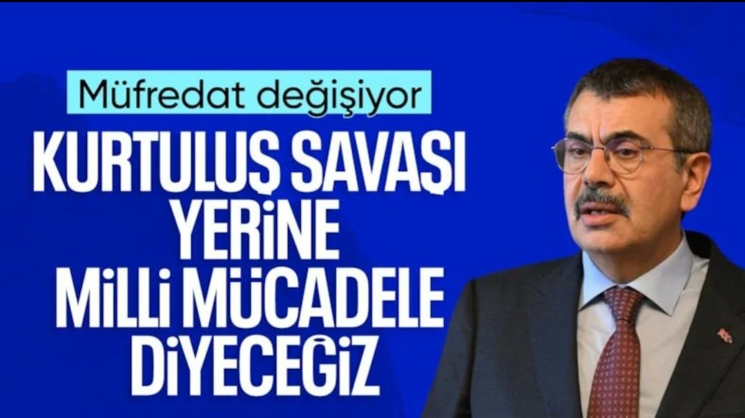 sarseven's tweet photo. Milli Eğitim Bakanı Yusuf Tekin, yeni müfredatta “Kurtuluş Savaşı” yerine “Milli Mücadele”, 
“Bizans” yerine “Doğu Roma” gibi kavramların kullanılacağını açıkladı. 

Milli Mücadele ve İstiklâl Harbi... https://t.co/ZaTOXLPLIw