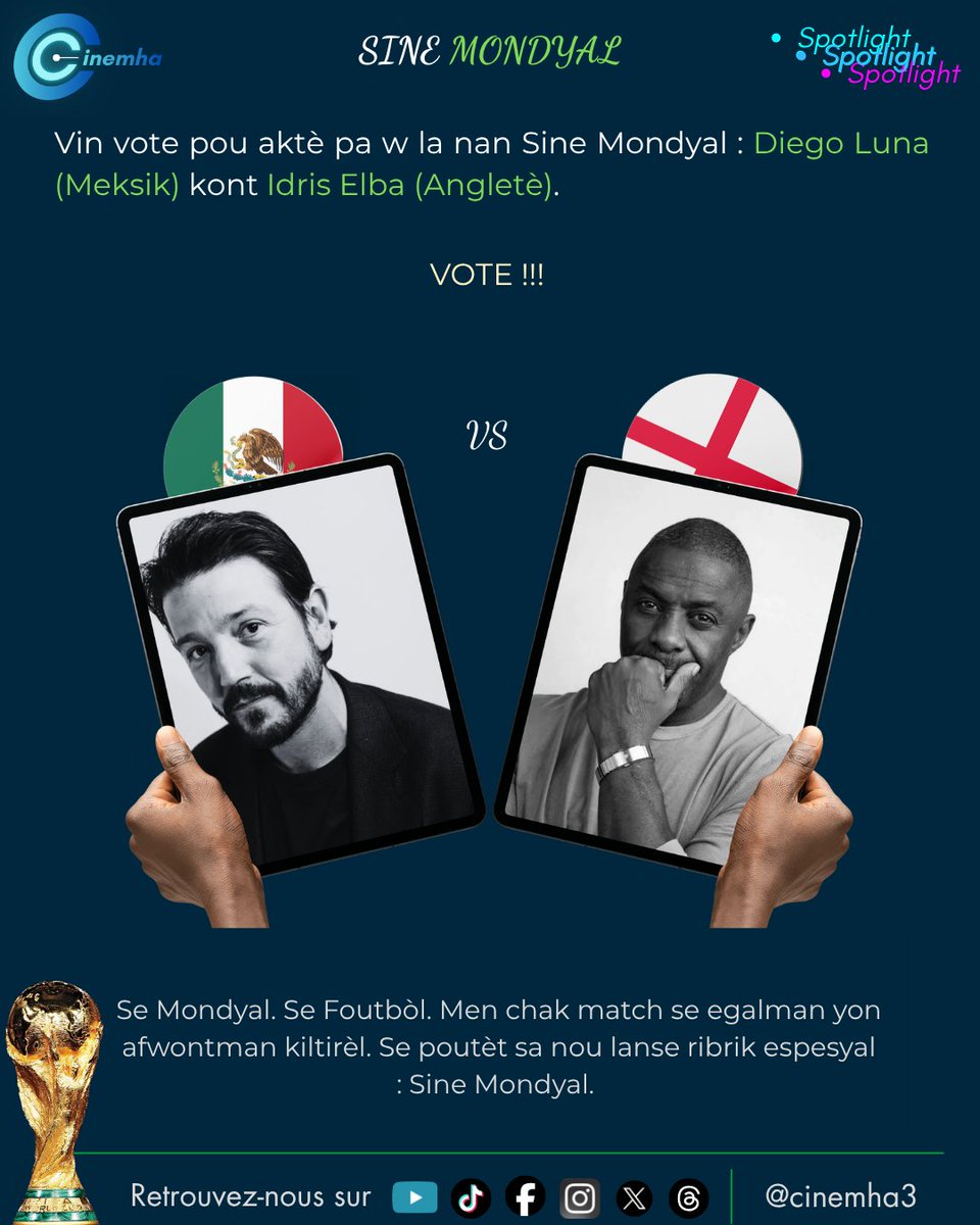 cinemha3's tweet photo. Vin vote pou aktè pa w la nan Sine Mondyal : Meksik vs Angletè https://t.co/VNu7lbuKv3