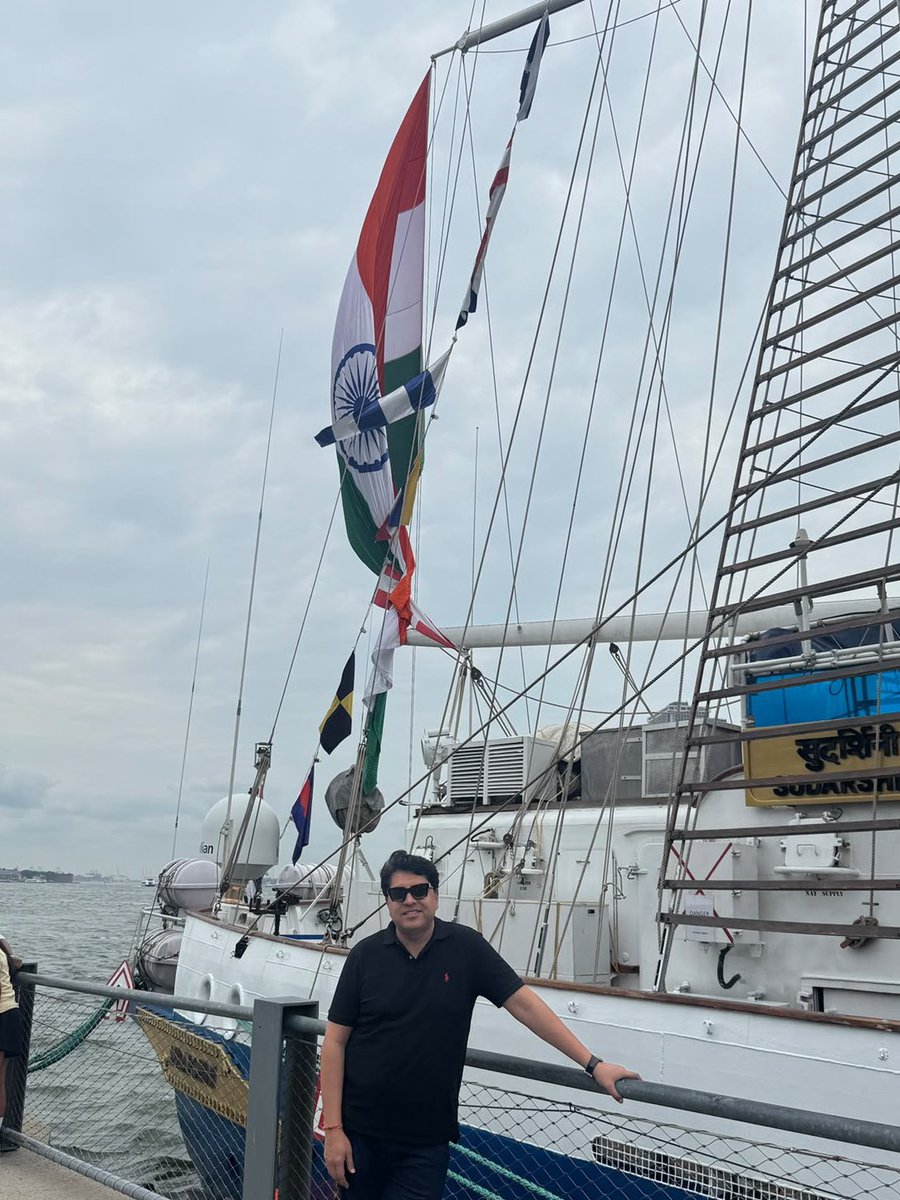 pratap_nagar's tweet photo. A proud moment for India’s maritime heritage as INS Sudarshini sails alongside the world’s finest tall ships in the SAIL250 celebrations, commemorating the 250th anniversary of the United States. 
I got the opportunity to visit the INS SUDARSHINI 
🇮🇳 🇺🇸 https://t.co/MRoOGngiXh