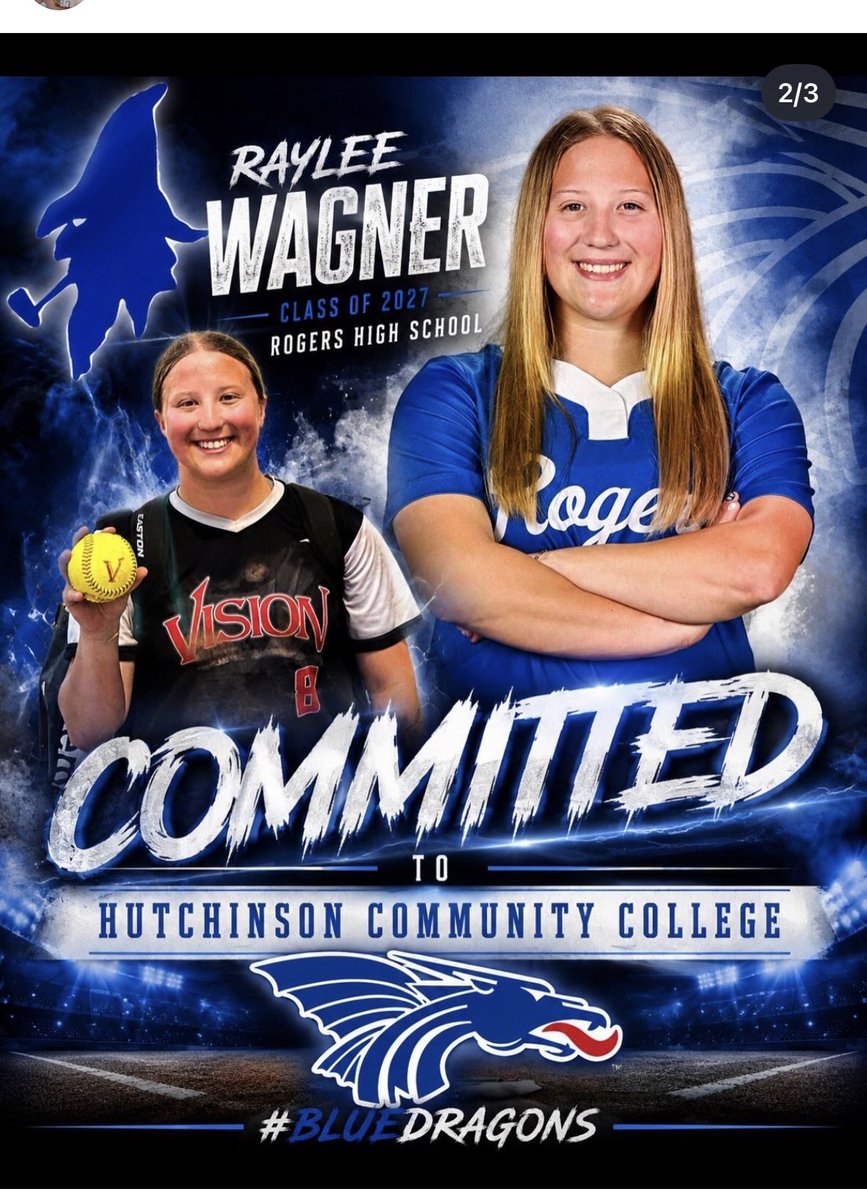 raylee_wagner's tweet photo. I am beyond blessed and excited to announce my academic and athletic commitment to Hutchinson Community College! 💙

First, I want to thank God, Coach Ray, Coach Rose, and Coach Alexis for believing in me and giving me the incredible opportunity to be a part of the Blue Dragon family. I can’t wait to represent your program and continue growing both on and off the field.

To my mom, dad, and my entire family—thank you for your endless love, sacrifices, and unwavering support throughout my softball journey. I wouldn’t be where I am today without you.

A huge thank you to Coach Erica, Larry, Melissa, Coach Darren, and all of my high school coaches for pushing me, believing in me, and helping me become the player and person I am today.

I’m so thankful for everyone who has been a part of this journey, and I’m excited for what’s ahead. I can’t wait to continue my softball career at Hutchinson Community College! 💙🥎
