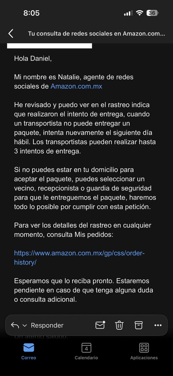 rionerjdl's tweet photo. @AmazonHelp @amazonmex Esta es la pendeja respuesta que me dieron, eso no es una solución no llaman no avisan que están afuera mañana harán el último intento, se pasan de verga necesito mi producto hoy por qué desde un inicio ustedes lo retarazaron https://t.co/AcjA47sYcj