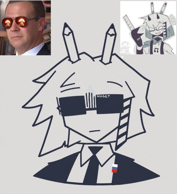 MagetVse's tweet photo. I'm an insane fan of FPE and TFR, so I had to draw Mr. Demi as Dmitry Medvedev. Tell me what you think! :D
#FPE #TFR #TheFireRises #fundamentalpapereducation #MisterDemi #ДмитрийМедведев #fanart #HOI4 #HeartsOfIronIV #Medvedev #art #Russia
Жаль, что дядя Дима этого не заметит :( https://t.co/cUU4SzAknZ