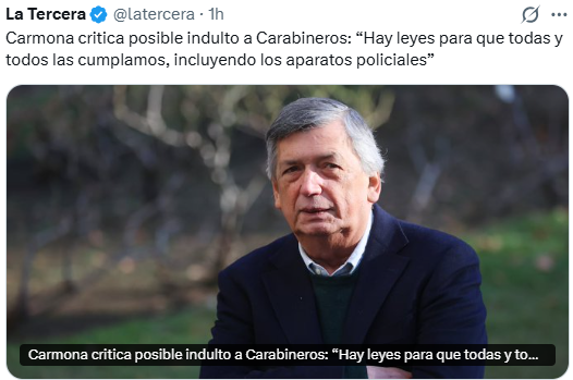 Iherreraa's tweet photo. Pero cuando Boric indultó a los delincuentes del 18 O, ahí Carmona no dijo nada, se quedó calladito. https://t.co/POcUJoNizP