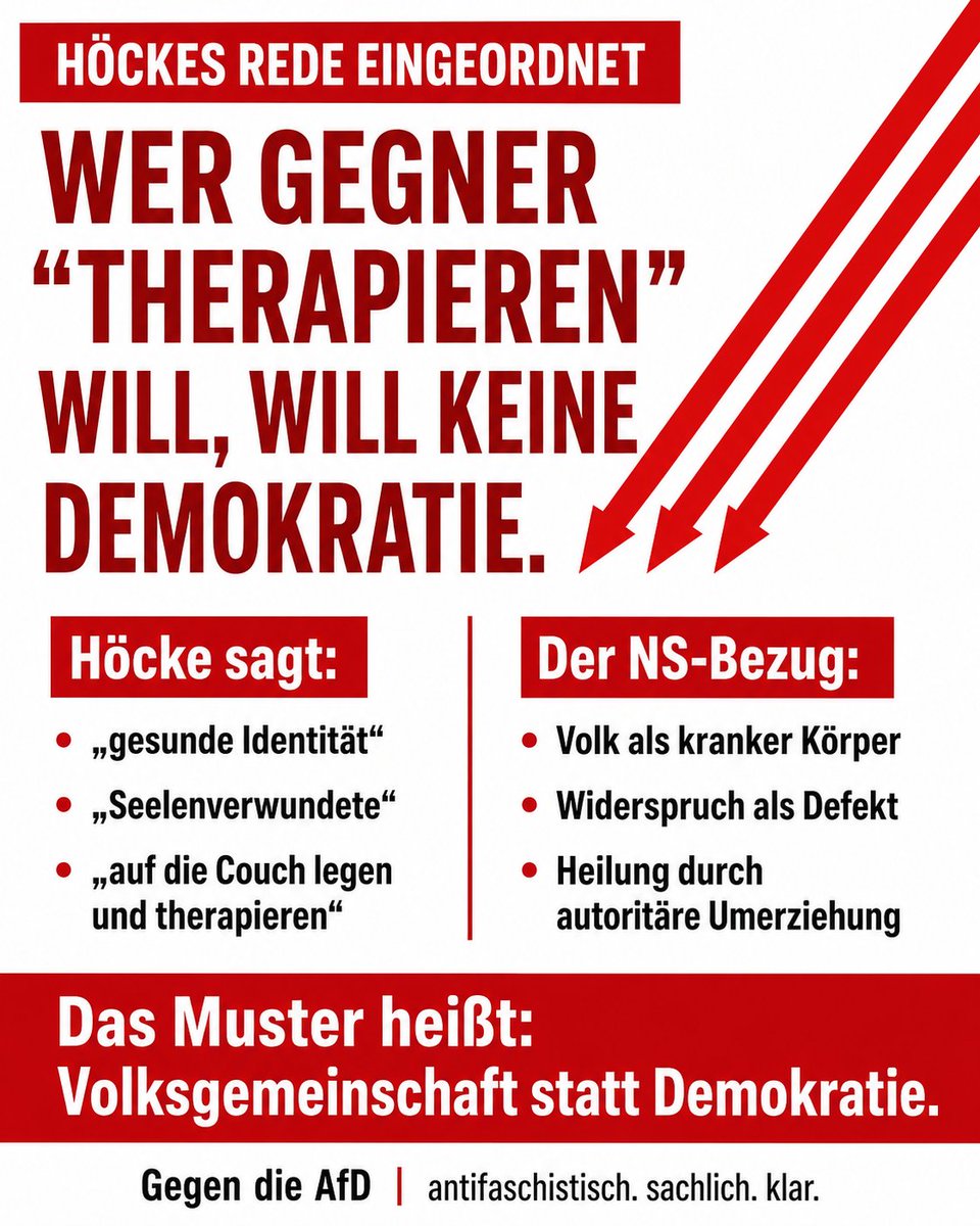 Gegen_die_AfD's tweet photo. Was einen ankotzt, niemand der sogenannten Mainstream-Journalisten hat sich mal Inhaltlich mit Nazi-#Hoecke Rede beschäftigt, die an NS-Reden heranreicht. Inklusive  Drohungen gegen politische Gegner:  @politicalbeauty @LarsWienand @KreuzAcht @AndreasKemper https://t.co/NUTCbTYiOp