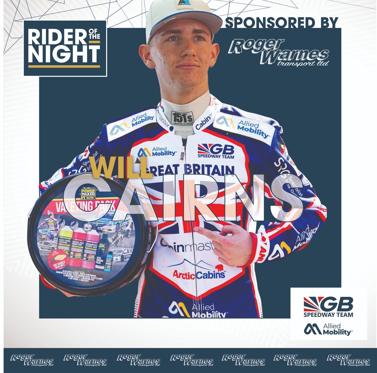 GBSpeedwayTeam's tweet photo. 🇬🇧 Great Britain’s FIME Euro Pairs Semi Final @RogerWarnes ‘Rider of the Night’ Presented by @PowerMaxedUK Maxed is Will Cairns.

Be part of the team! Check out Giant Cash Bonanza ➡️ https://t.co/YnSdlD1pnu

@alliedmobility @ATPI_Travel @Steelsealuk @fuchs_silkolene @GrantTankers @Anlas_UK @Rentruck @vanandkombi @MediaCoGroupLtd @CorpayFX @AwningCoUK @PhysiqueMgmt @Nutrition_X @NormanWalshUK @RogerWarnes @CompassEnergyUK